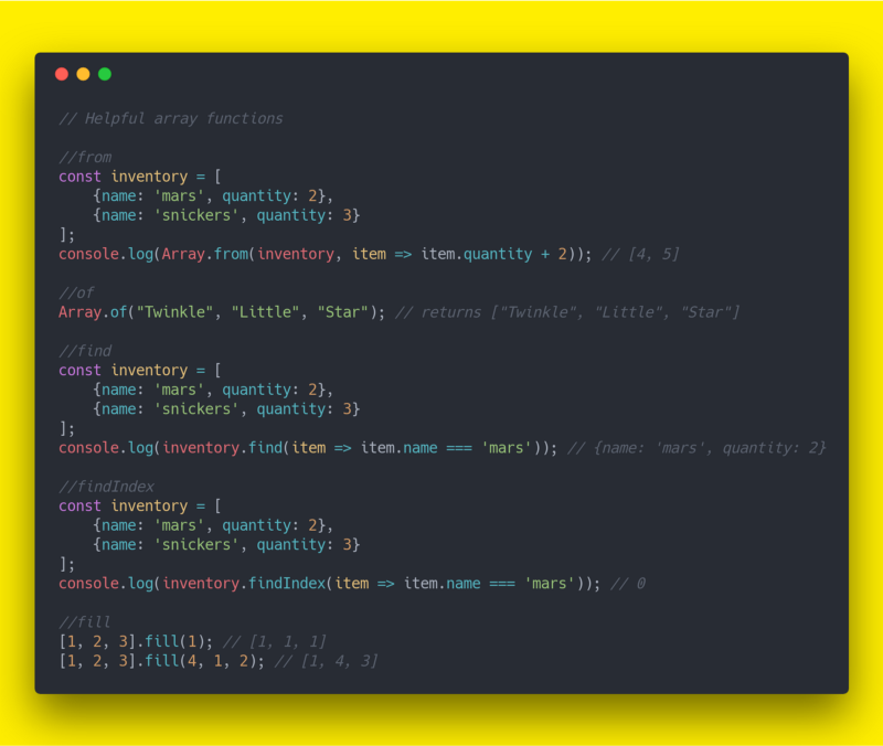 ES6 array functions
